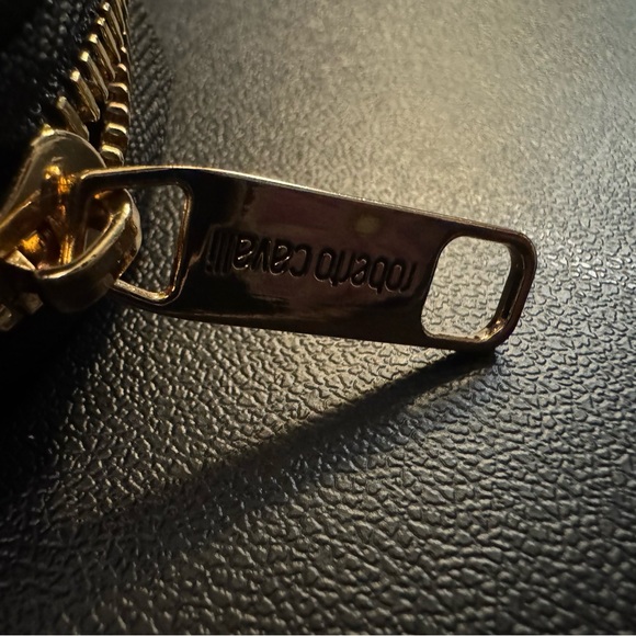 roberto cavalli small cosmetic toiletry bag | makeup case burgundy maroon - Picture 4 of 16